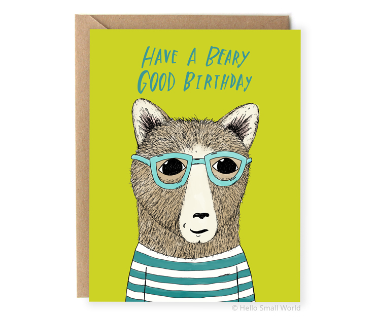 have a beary good birthday pun card