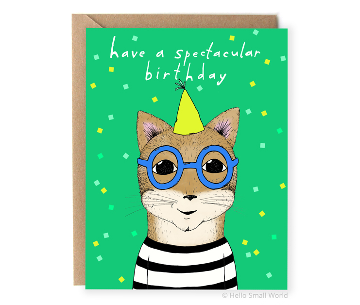 have a spectacular birthday glasses pun card