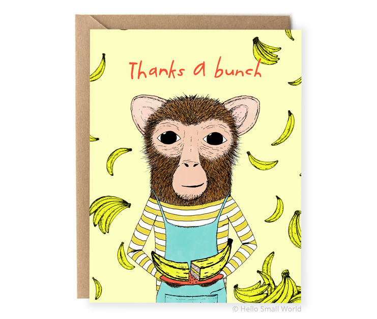 thanks a bunch funny food pun thank you card