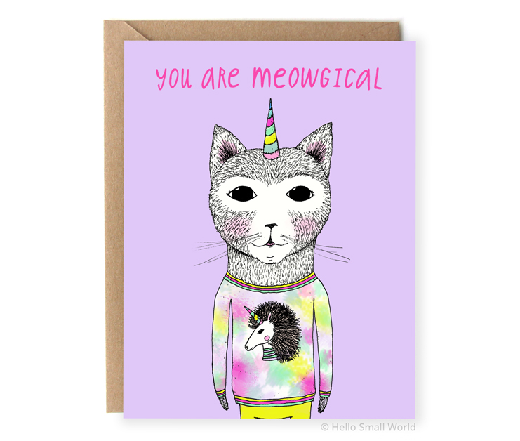you are meowgical cat pun card