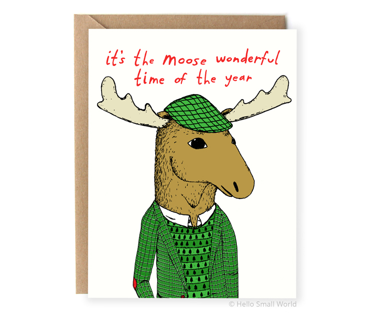 its the moose wonderful time of year animal pun christmas card
