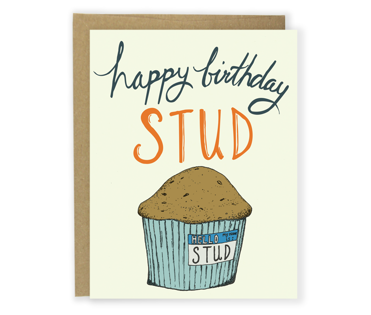 happy birthday stud muffin card