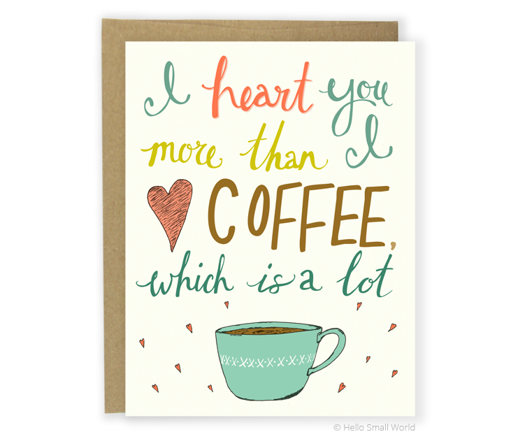 heart coffee card