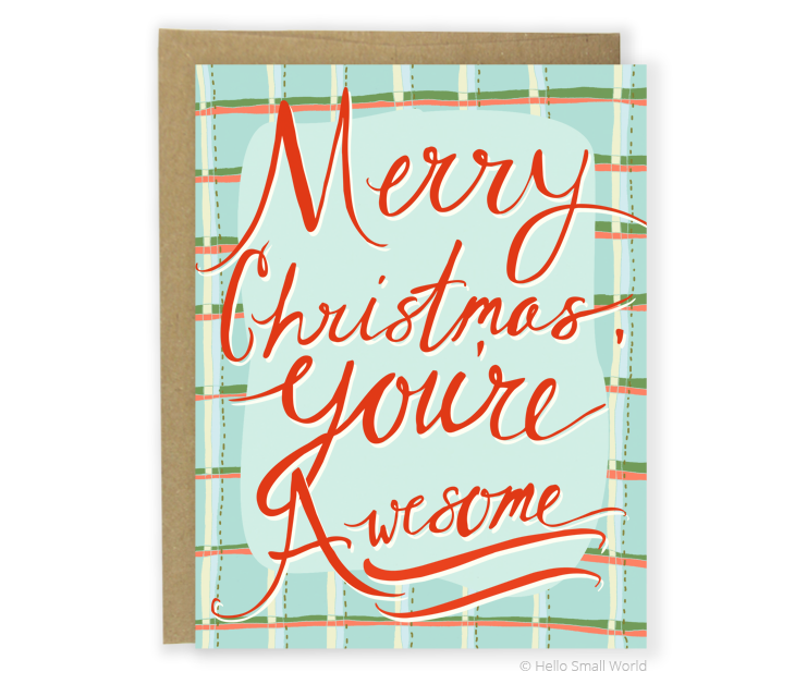merry christmas youre awesome card