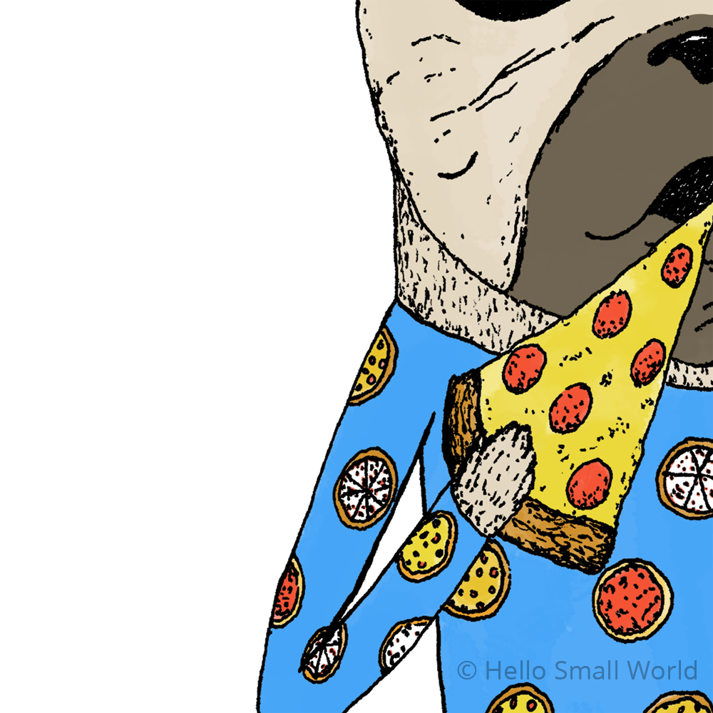 pizza pug detail