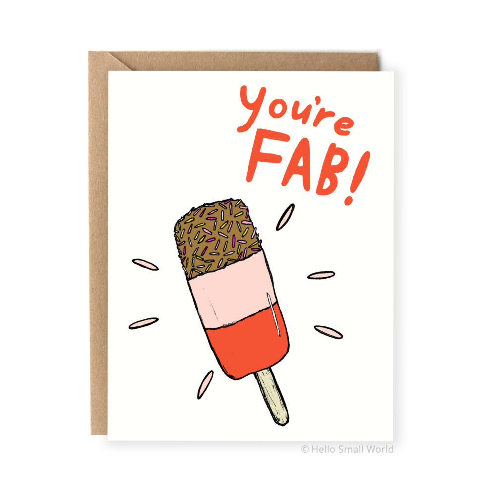 youre fab ice cream card